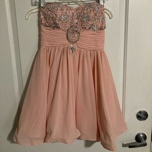 SEQUIN HEARTS Strapless, Short Dress, Size 7